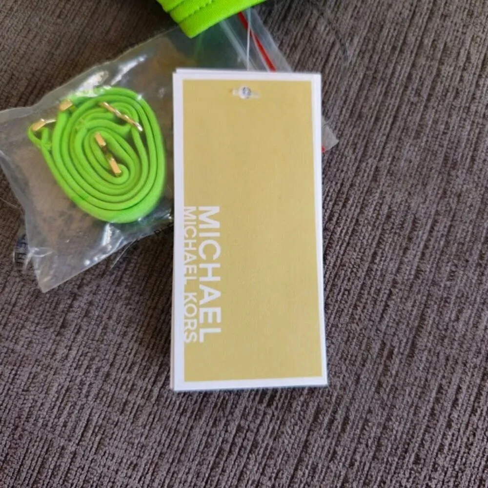 NWT Michael Kors Green One-Shoulder Gold Accent Ring One-lPiece Swimsuit Size 6